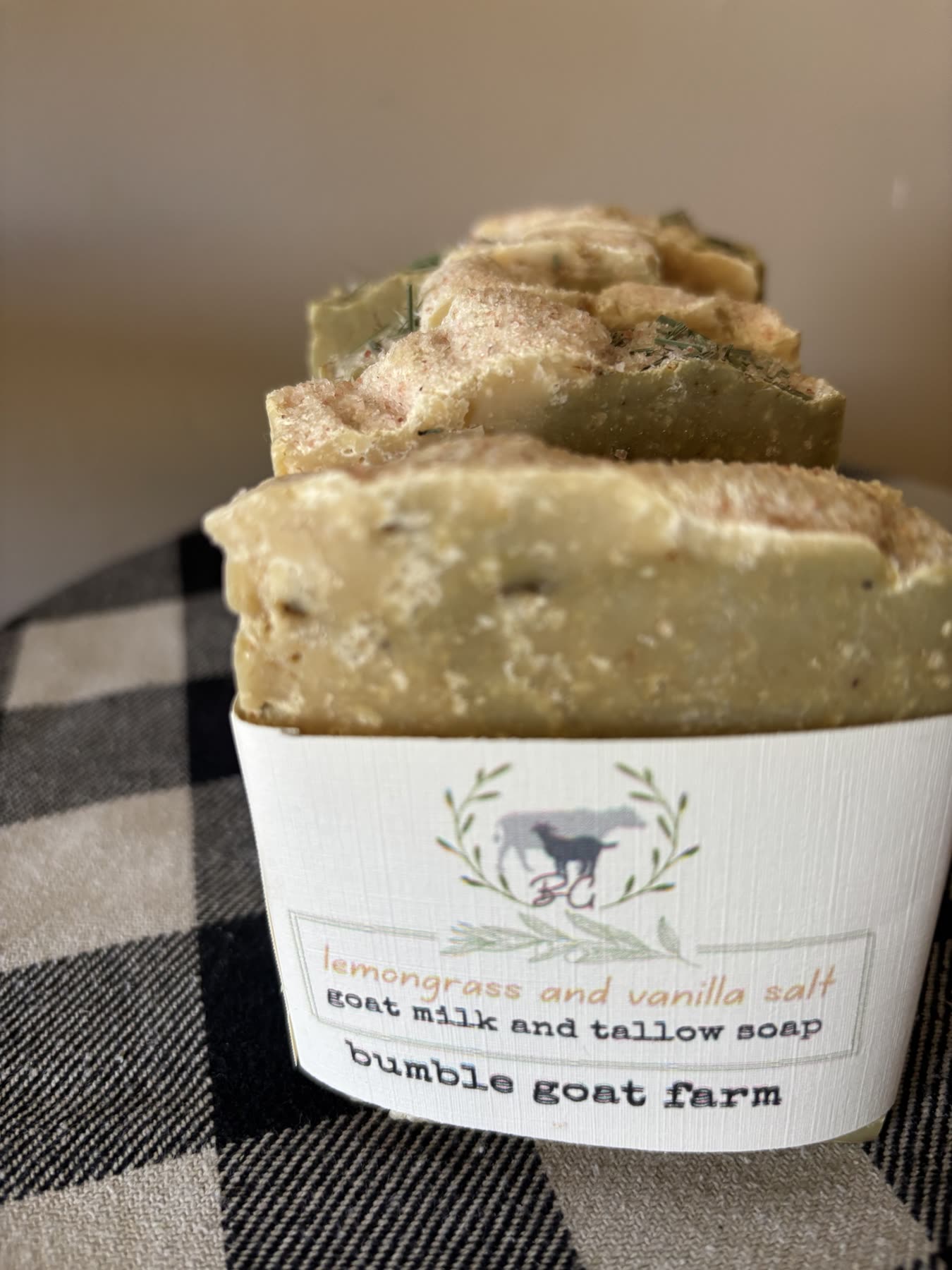 Lemongrass and vanilla salt soap